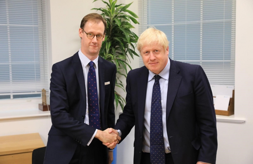 Gedling MP Tom Randall with the Prime Minister Rt.Hon Boris Johnson MP