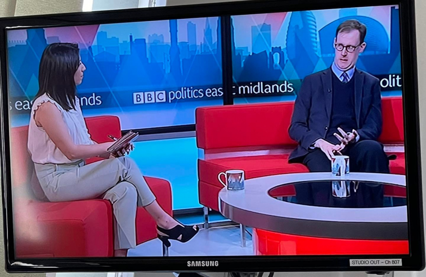Tom Randall MP - BBC Politics East Midlands March 2022