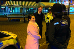 Tom Randall MP and the Home Secretary in Arnold Market chatting with Police Officers from Gedling’s Neighbourhood Policing teams on Friday 28 January 2022