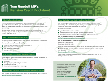 Tom Randall MP Pension Credit Factsheet